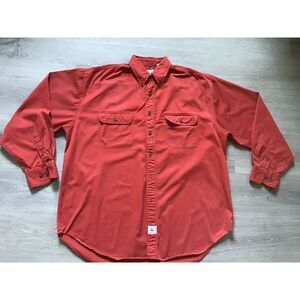 American Eagle Outfitters Button Down Shirt Men's XL‎ Red  Long Sleeve Heavy